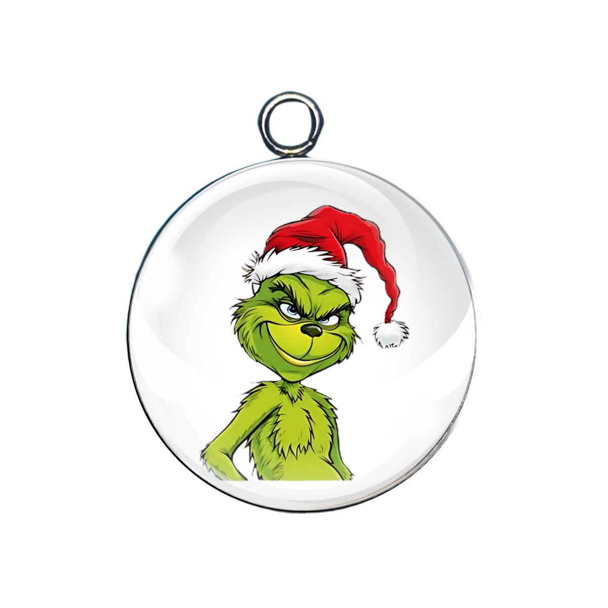 grinch glass cabochon charm