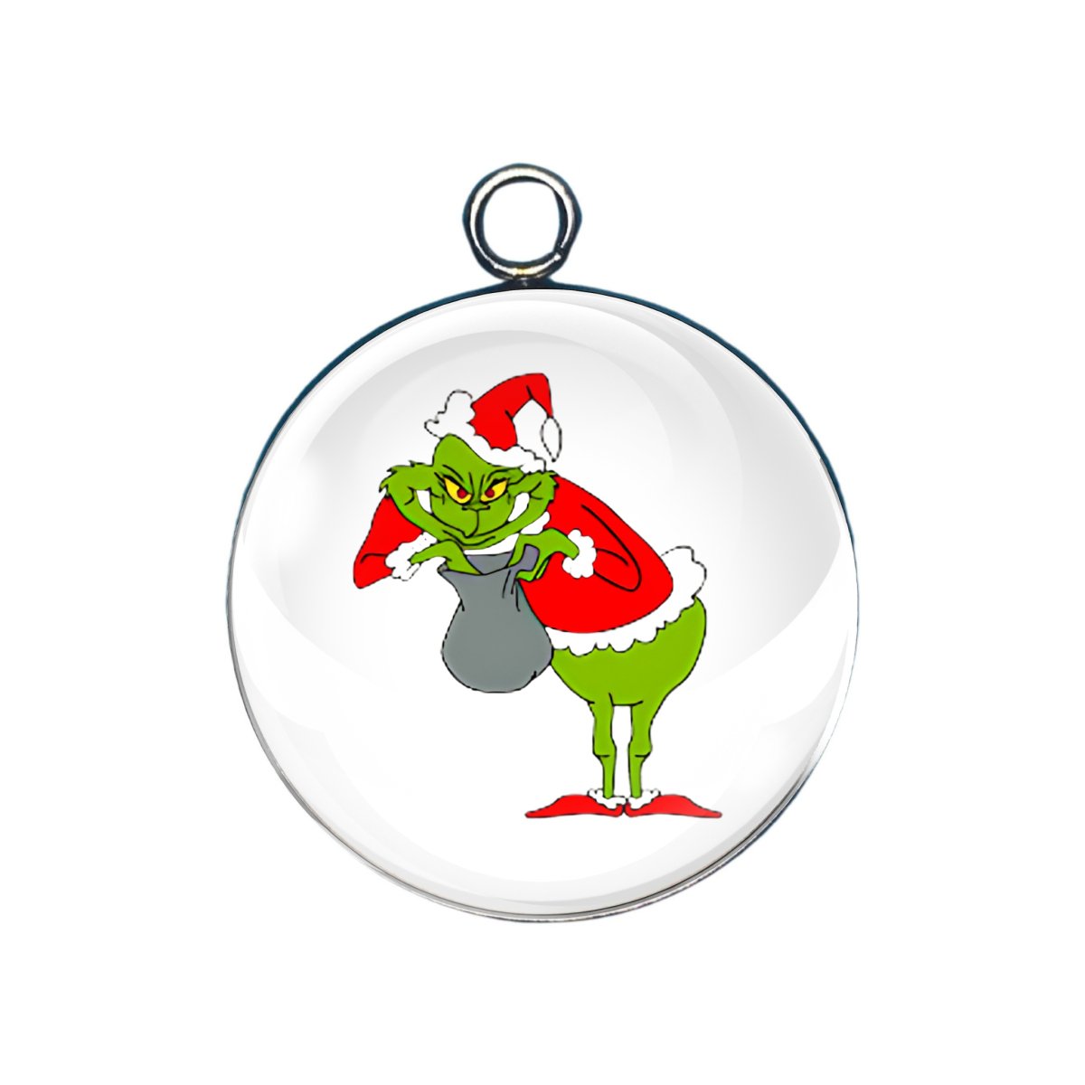 grinch glass cabochon charm