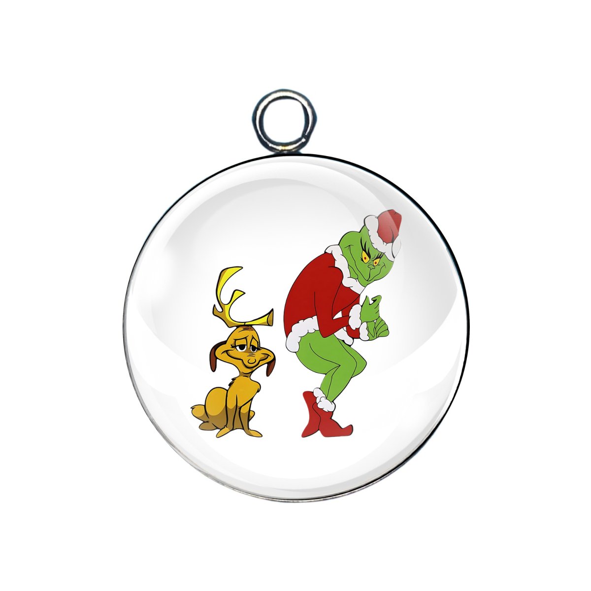 grinch glass cabochon charm