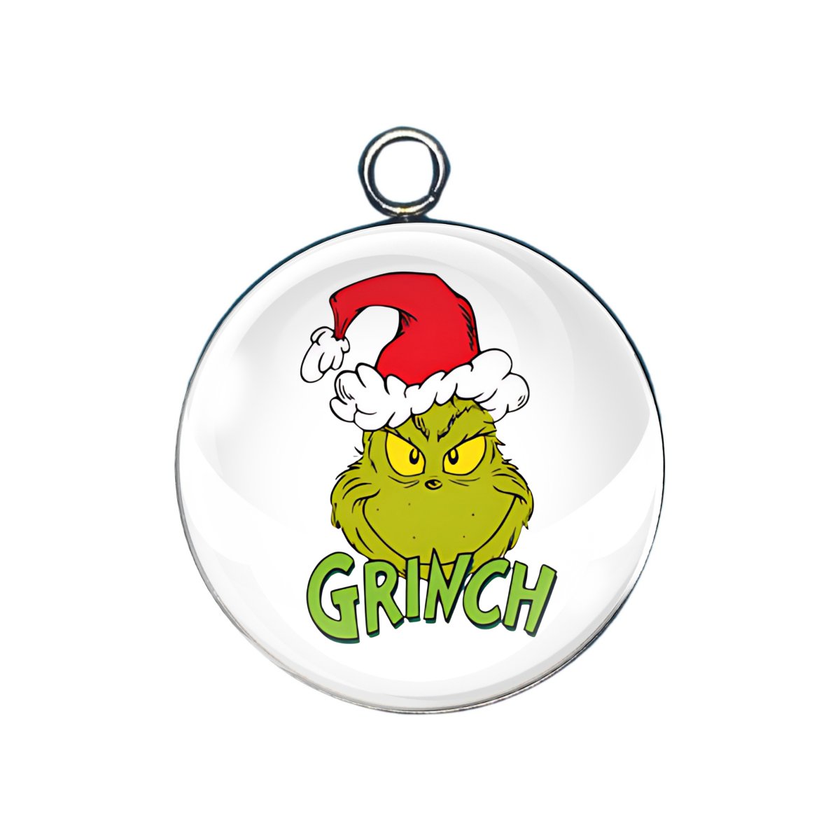 grinch glass cabochon charm