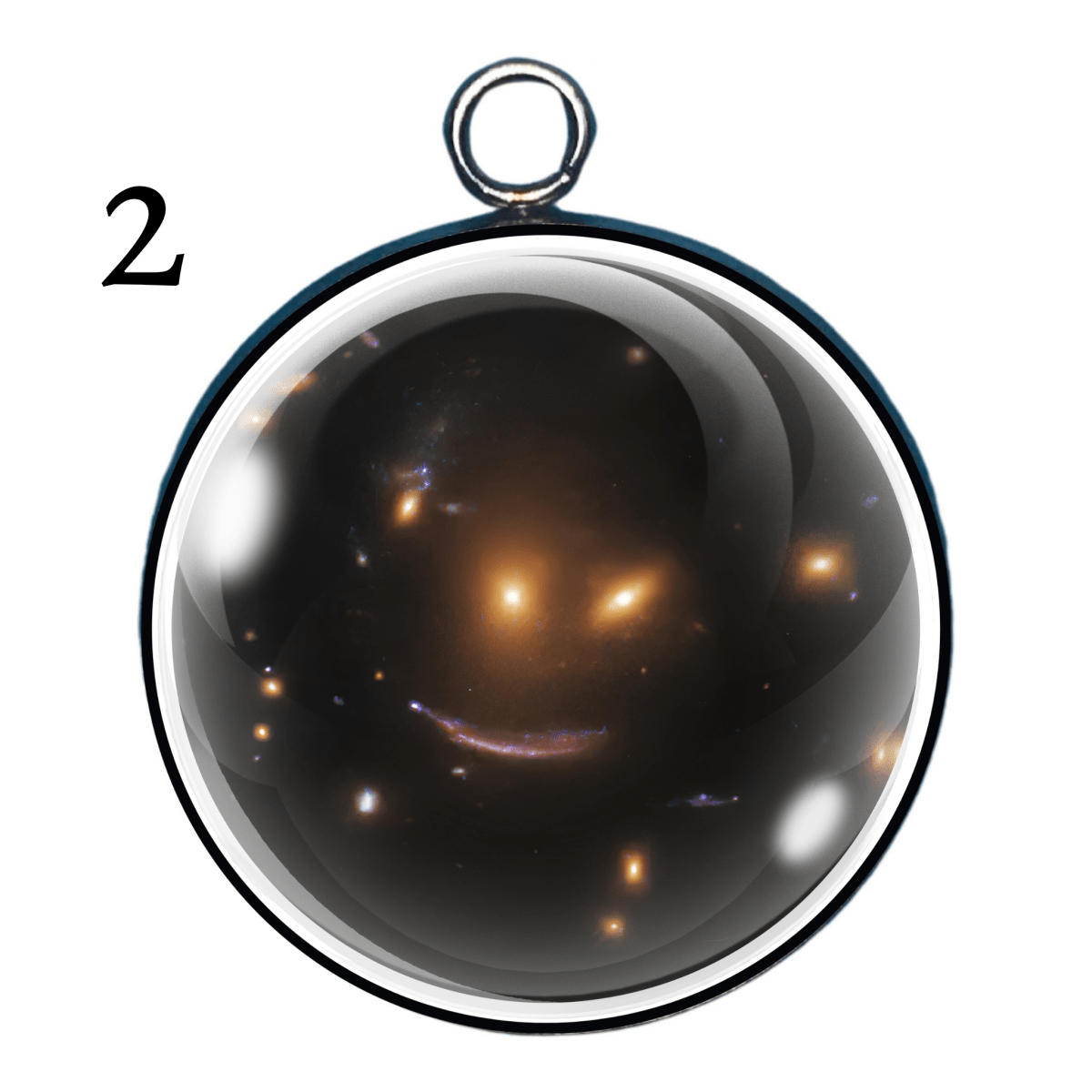 The Smiley Face Galaxy Glass Cabochon Charms