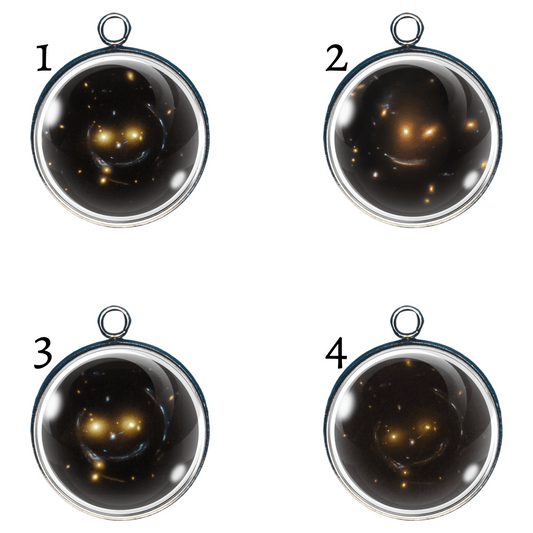 The Smiley Face Galaxy Glass Cabochon Charms