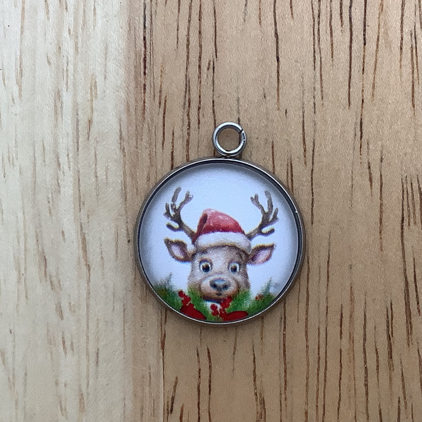 Santa, Snowmen and Reindeer Glass Cabochon Charms