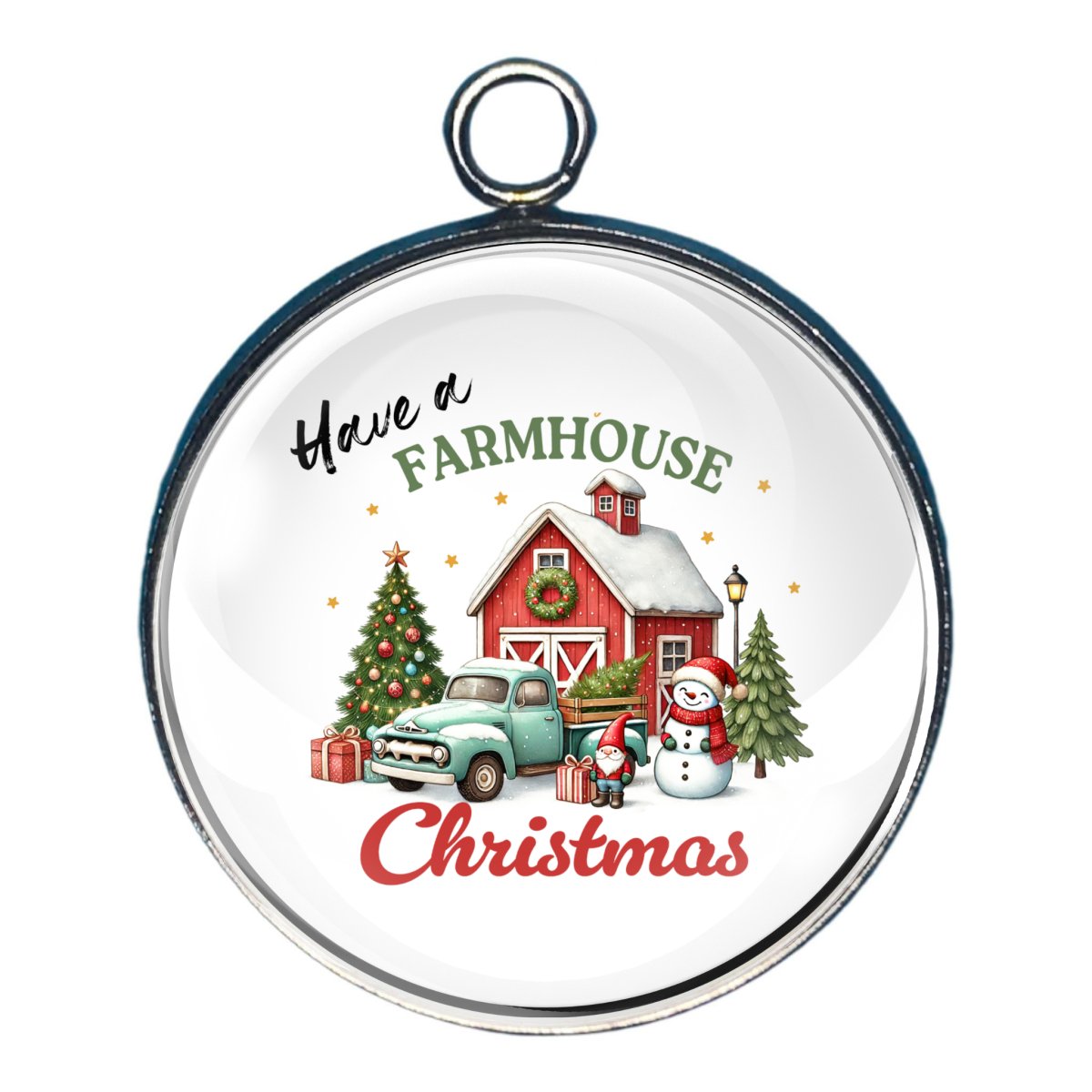 Tis The Season Glass Cabochon Charms