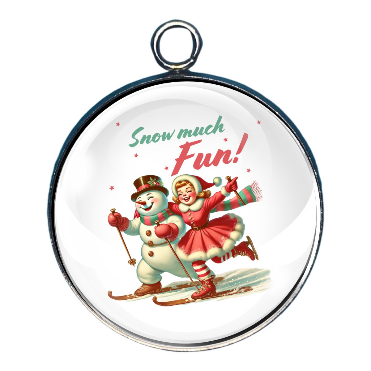 Tis The Season Glass Cabochon Charms