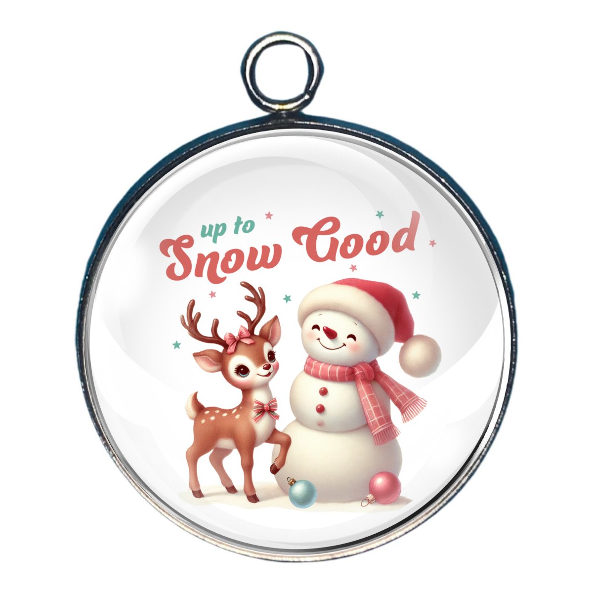 Tis The Season Glass Cabochon Charms