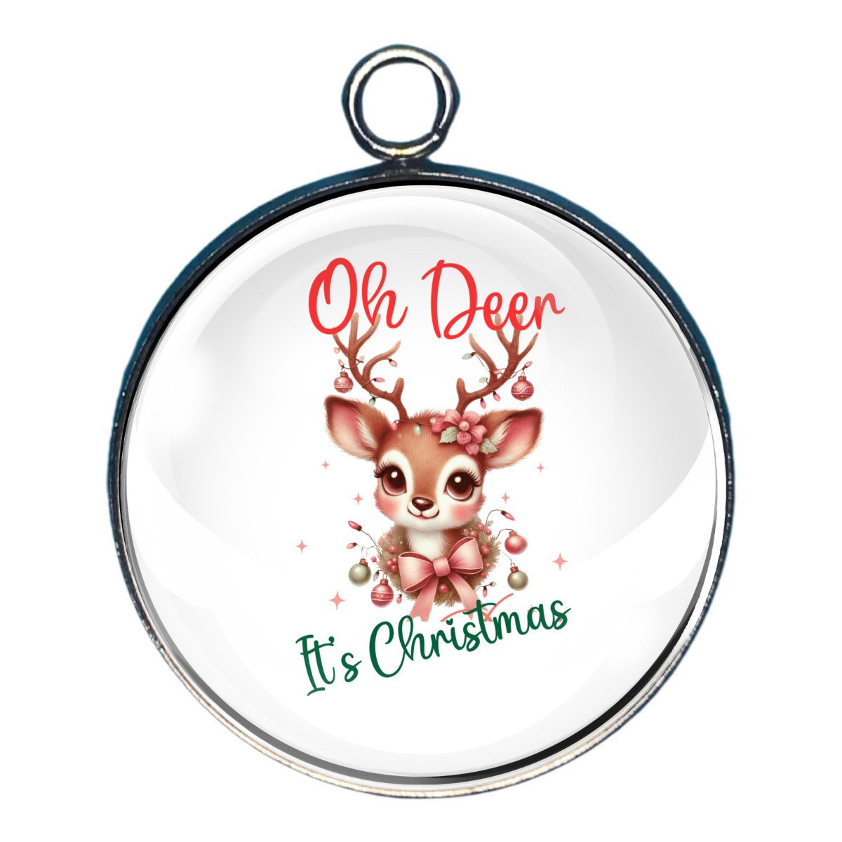 Tis The Season Glass Cabochon Charms