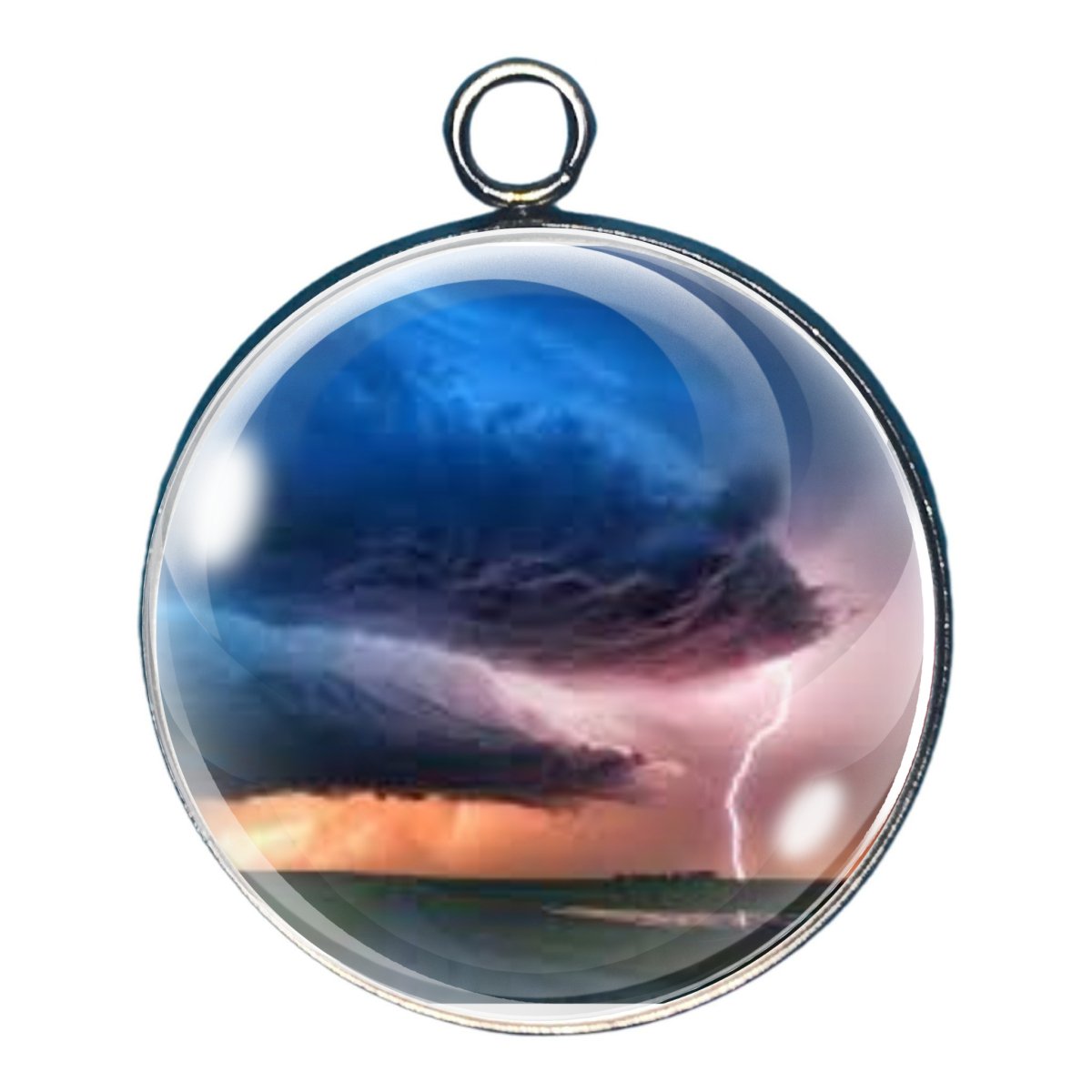 charm depicting a huge storm cloud  with lightning