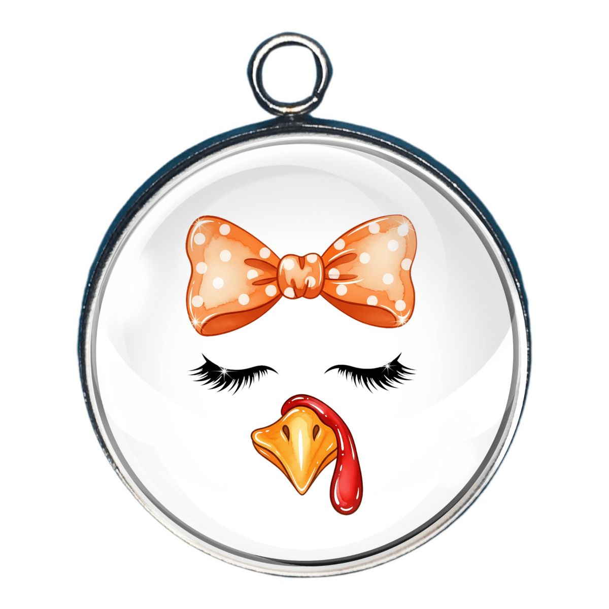 Turkey face with bow charm