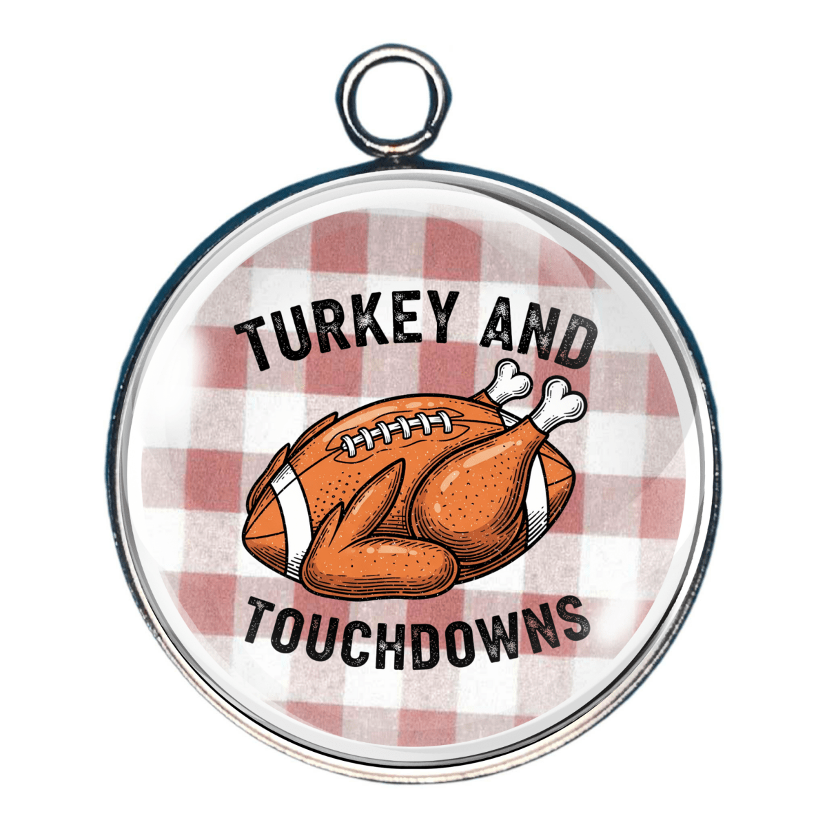 Turkey and touchdowns football charm