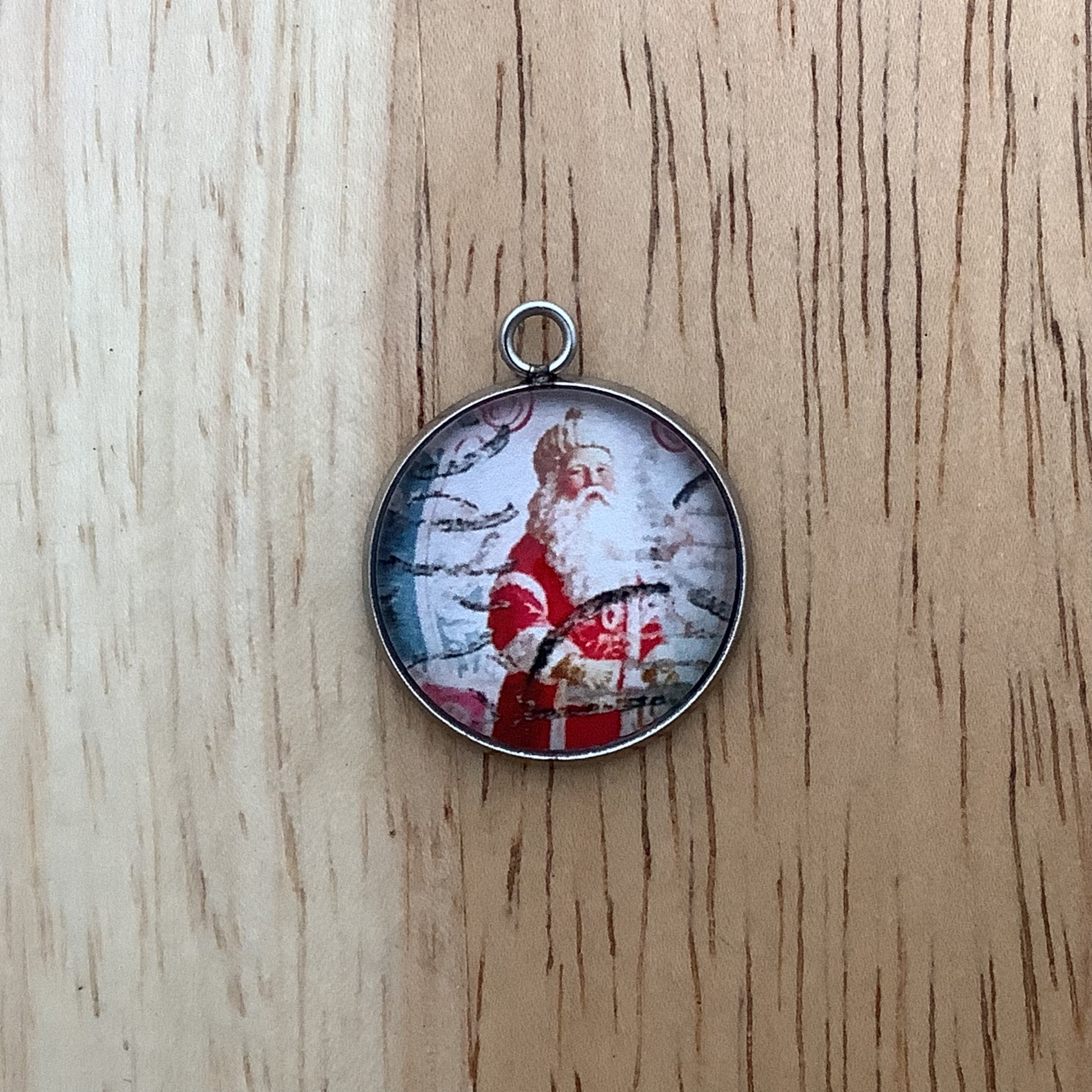 nostalgic Christmas Santa stamp design charm