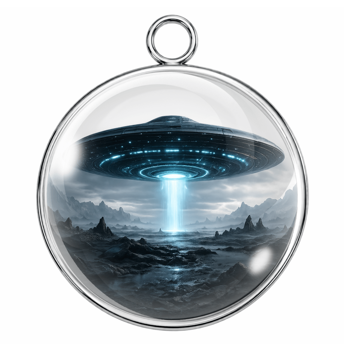 UFO'S & Aliens Glass Cabochon Charms –  Extraterrestrial Charm Pendants for Crafts & Jewelry