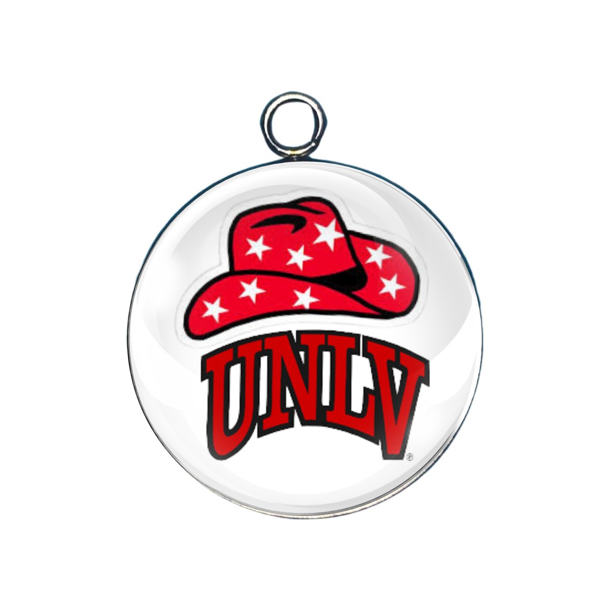 UNLV Rebel glass cabochon charm