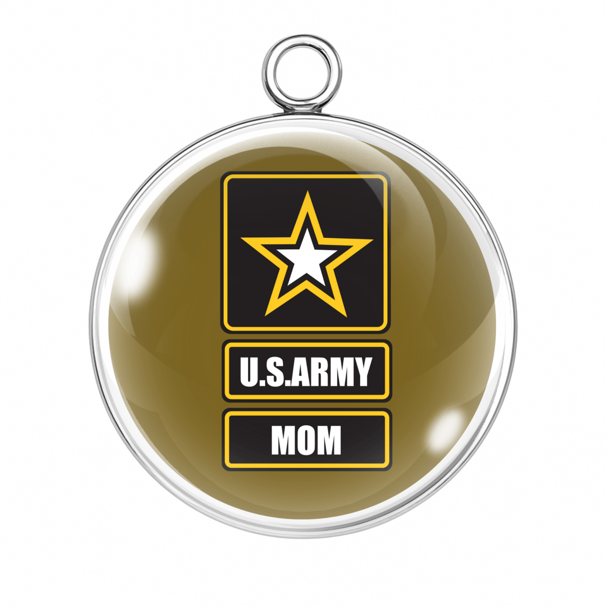 U.S. Army Strong Soldier & Family Glass Cabochon Charms – Military Jewelry Craft Pendants