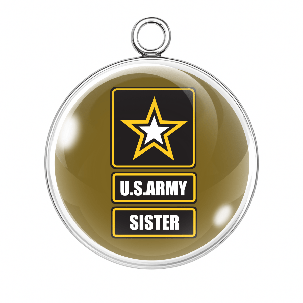 U.S. Army Strong Soldier & Family Glass Cabochon Charms – Military Jewelry Craft Pendants