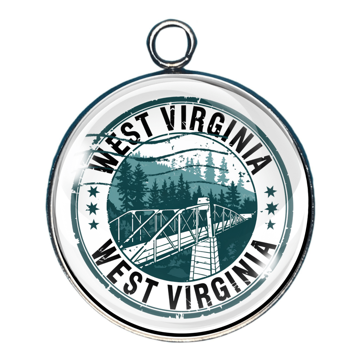 USA State Travel Charms, 50 Vintage State Stamp Collection Charms