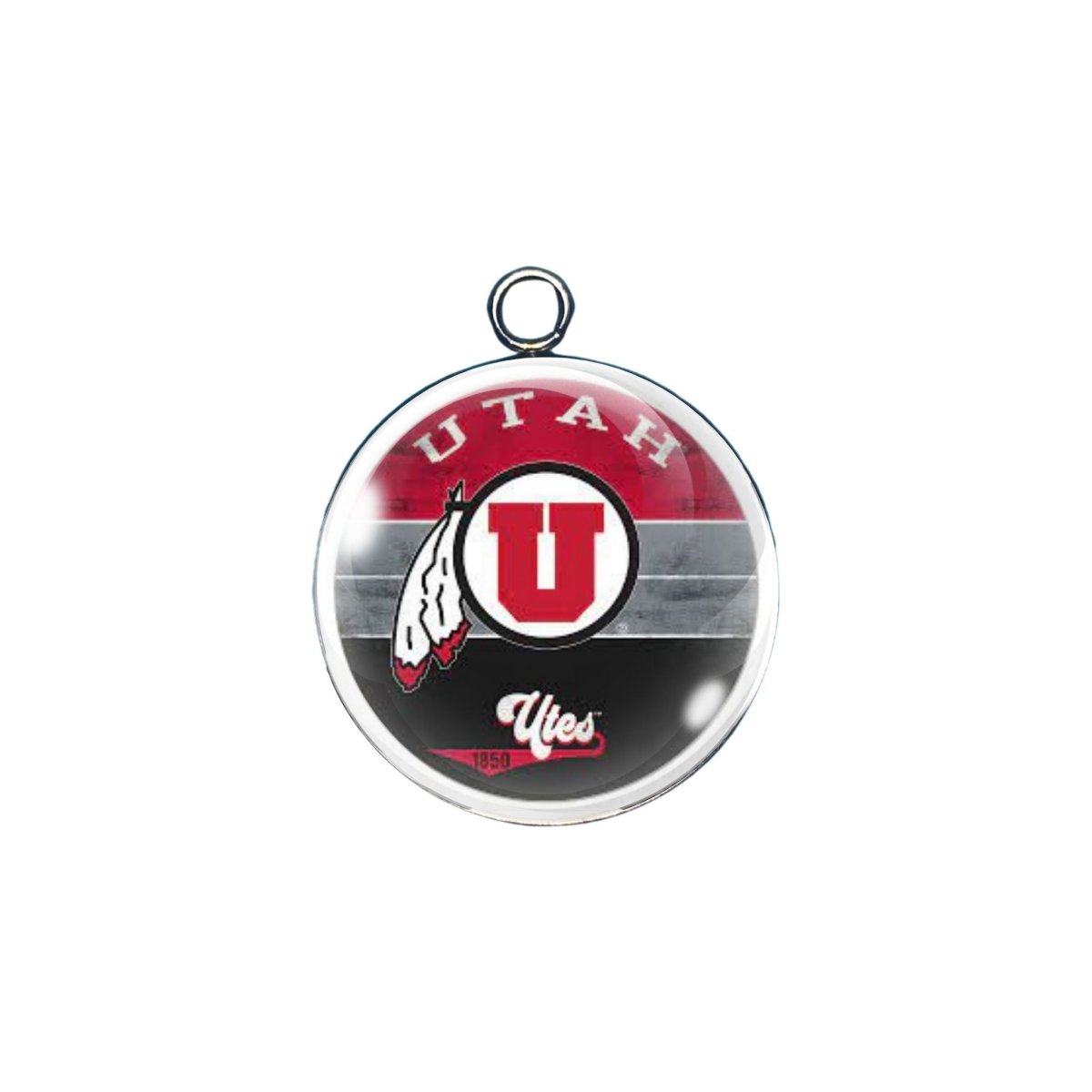 Utah Utes glass cabochon charm