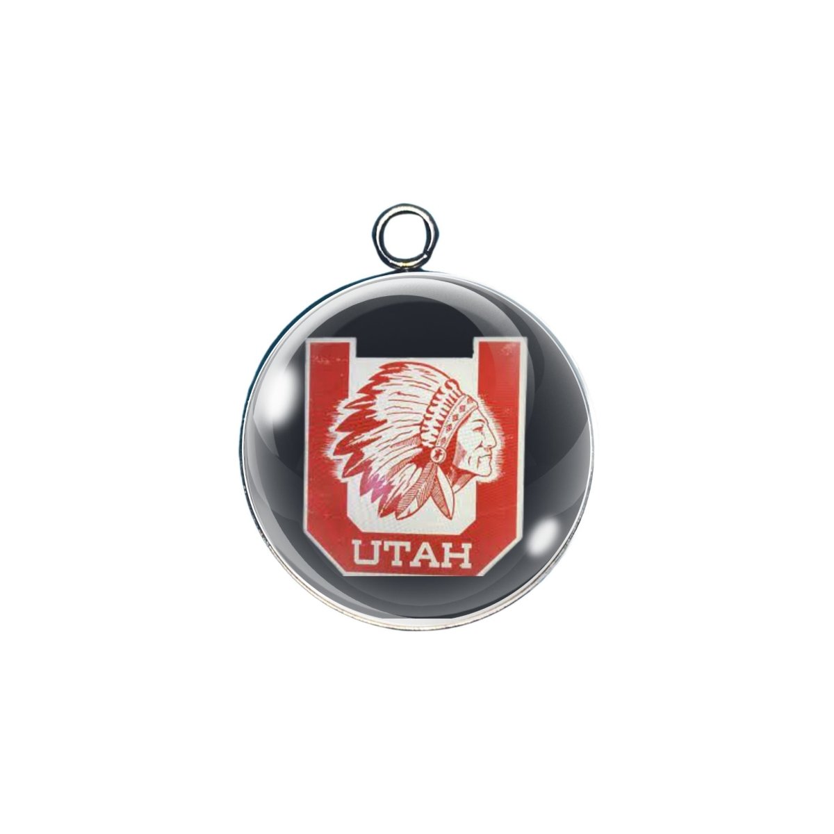 Utah Utes glass cabochon charm