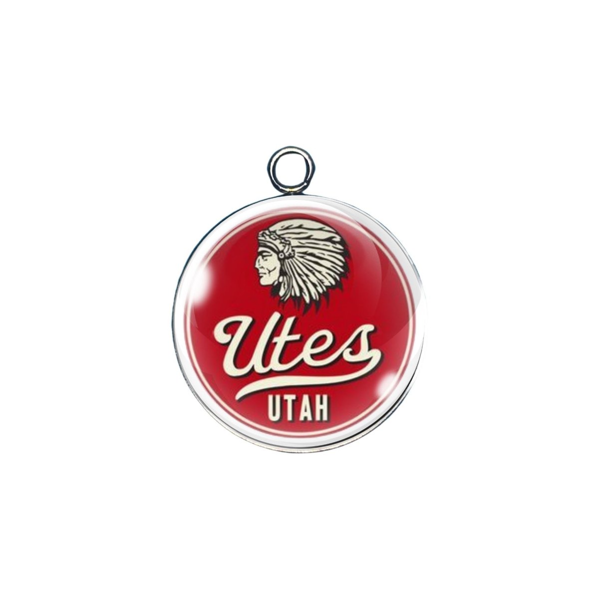 Utah Utes glass cabochon charm