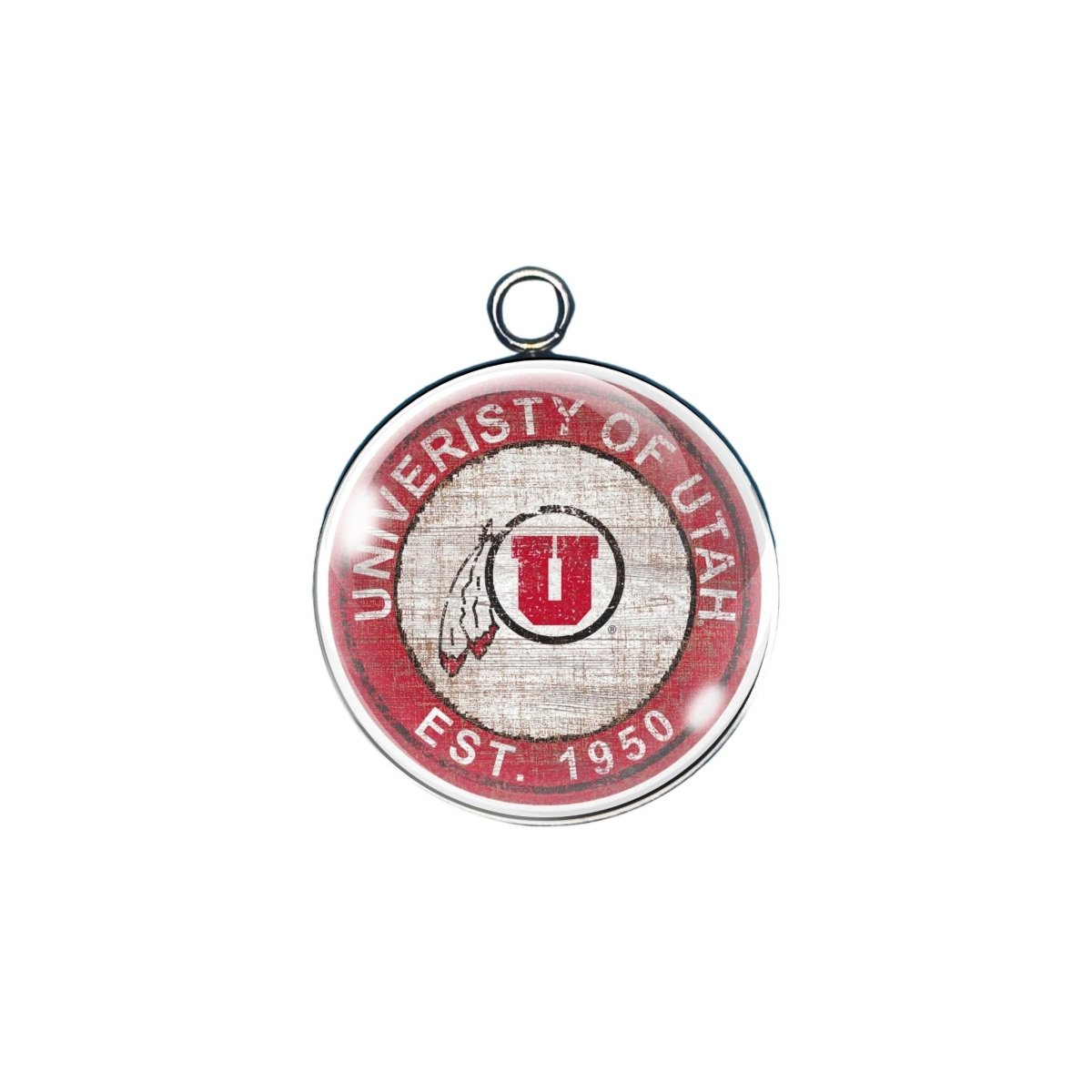 Utah Utes glass cabochon charm