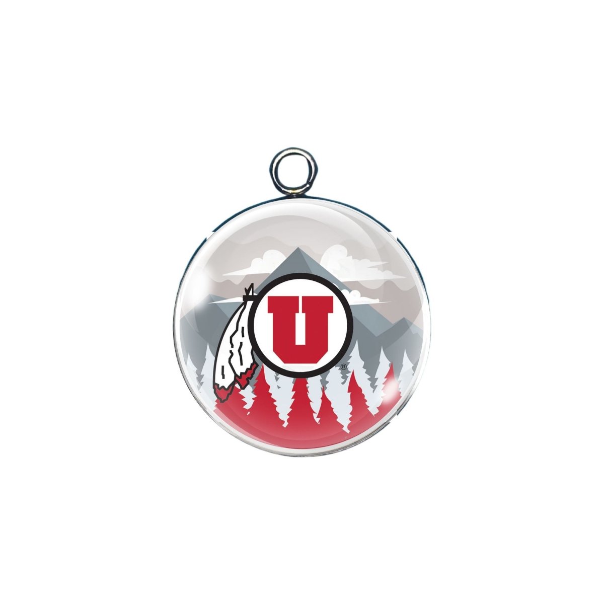 Utah Utes glass cabochon charm