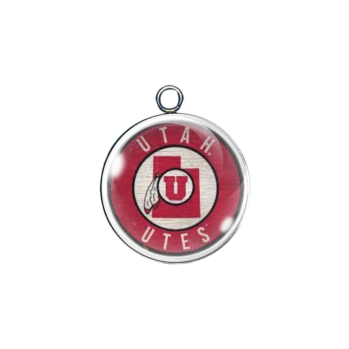 Utah Utes glass cabochon charm