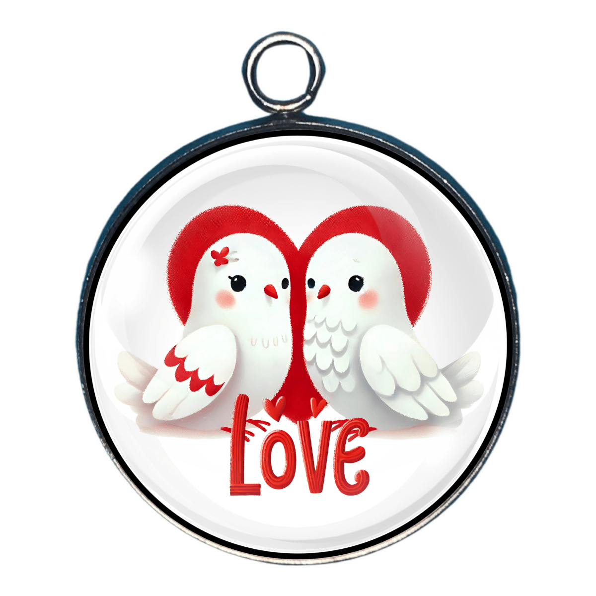 Valentines Day Glass Cabochon Charms