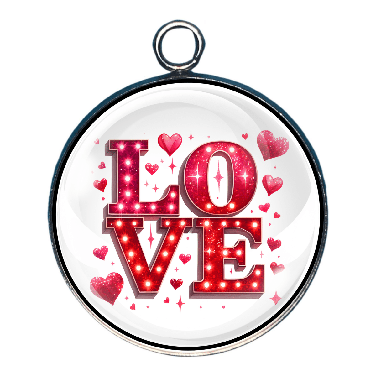 Valentines Day Glass Cabochon Charms