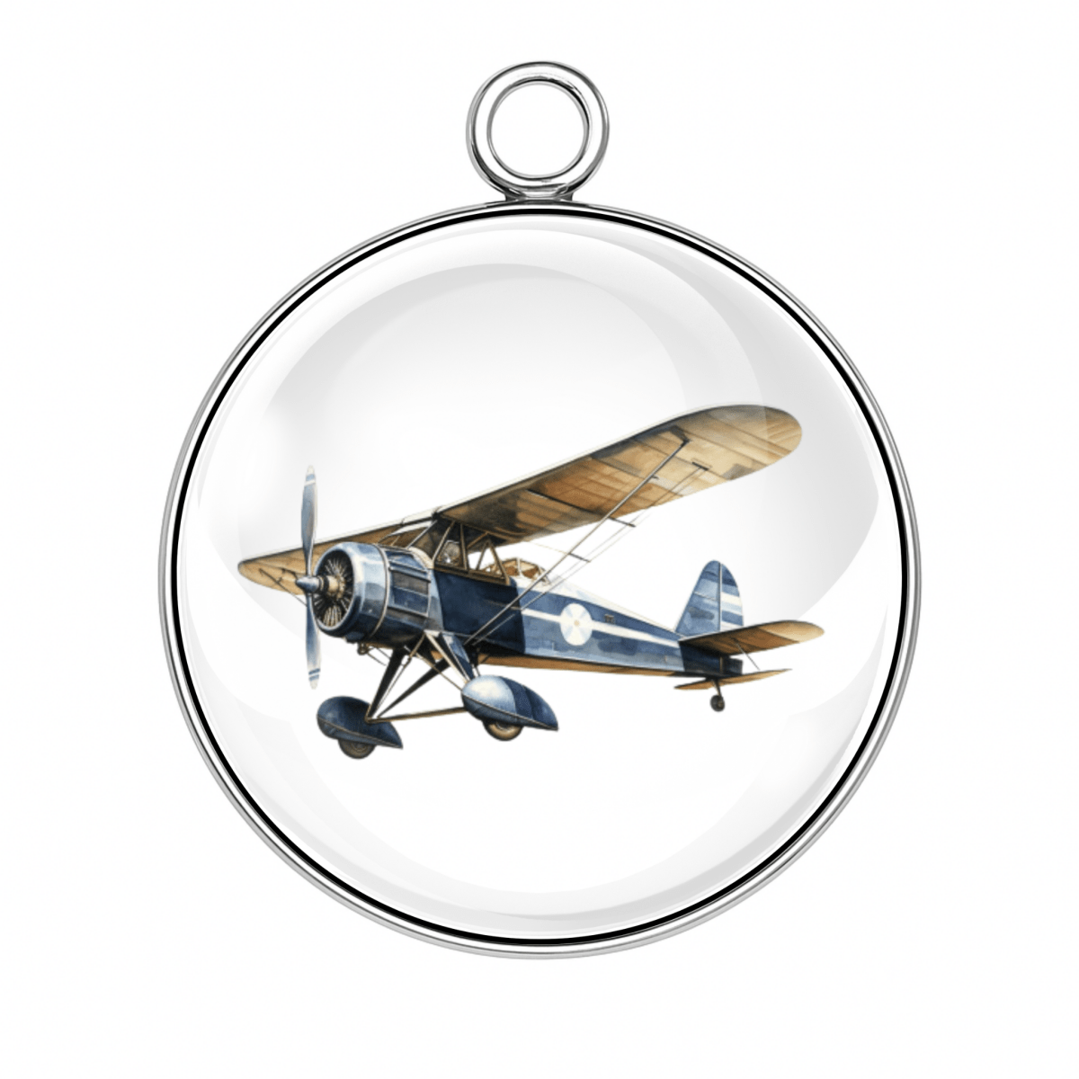 Style #8 – Navy blue and tan biplane, vintage military look
