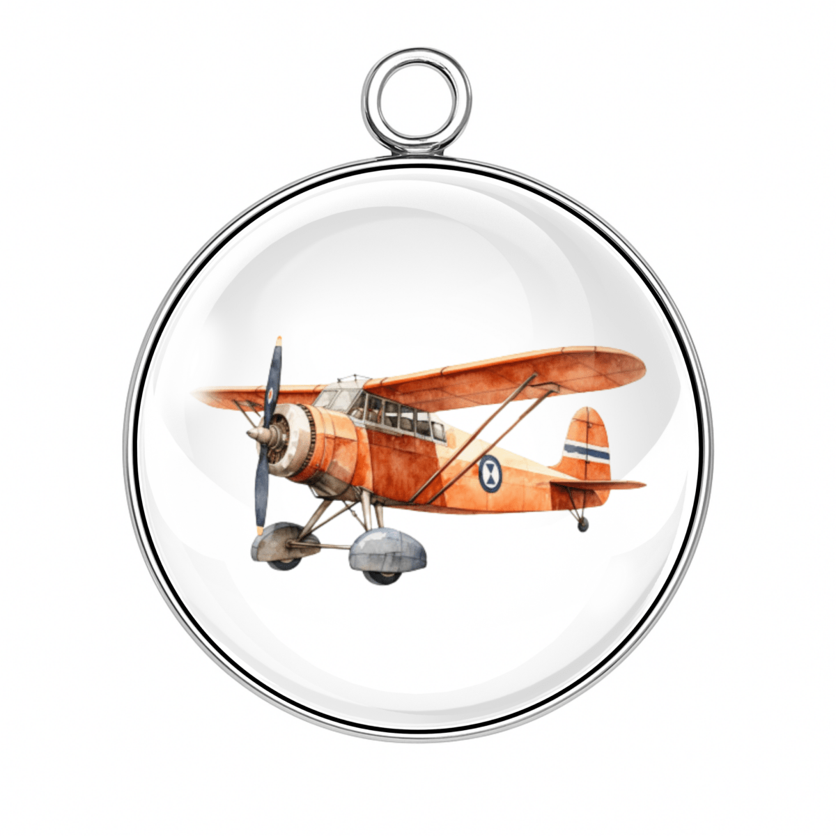Style #7 – Orange and tan biplane, short body with small prop
