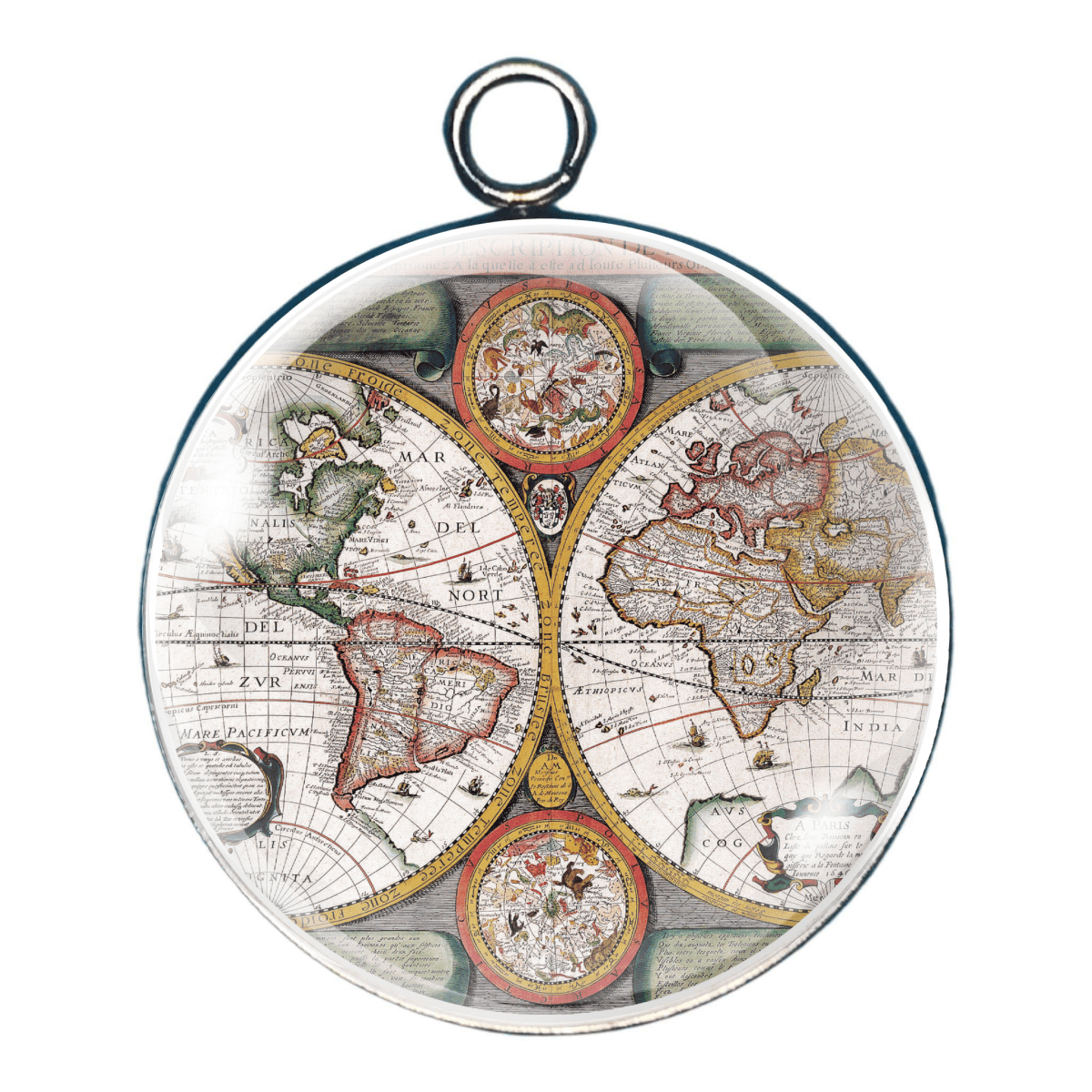 Vintage Map Charms
