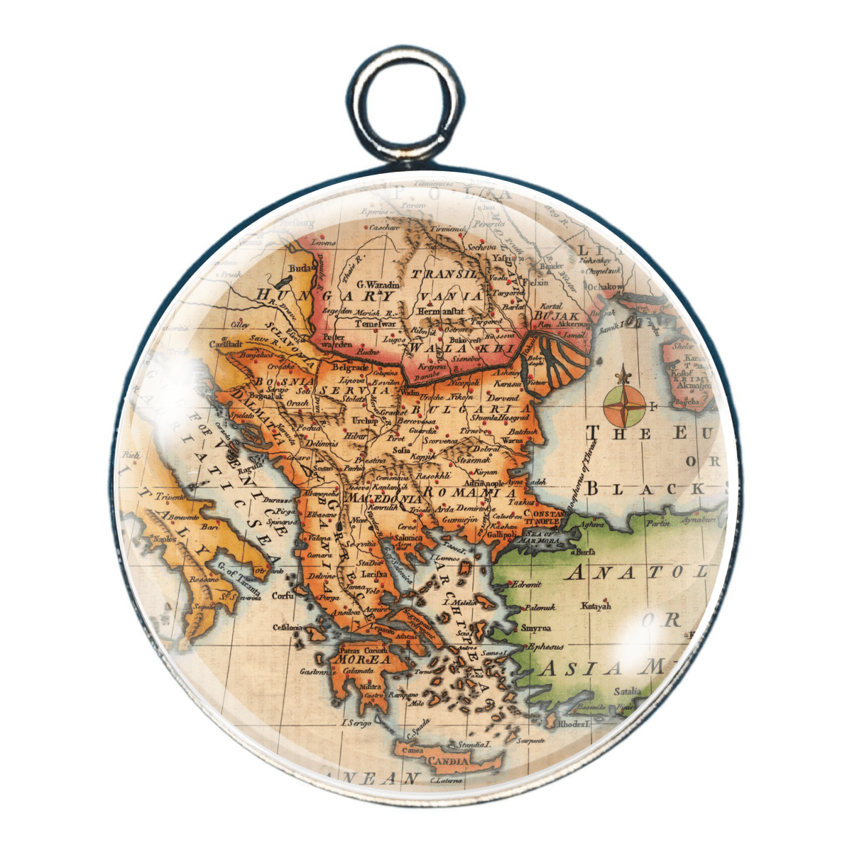 Vintage Map Charms