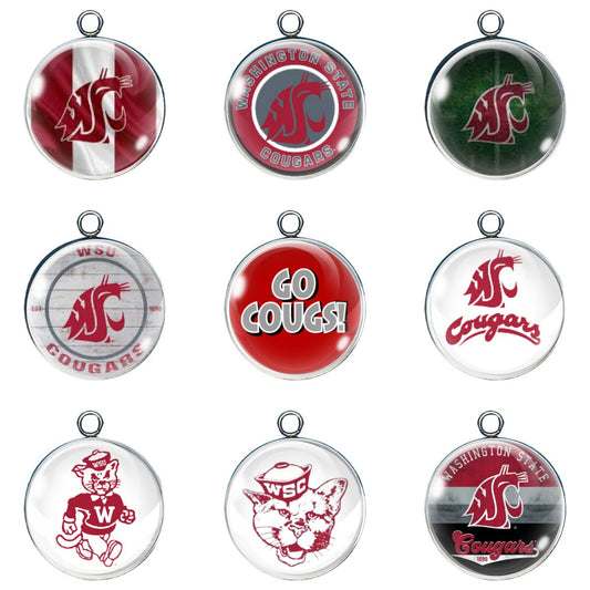 9 Washington Cougars Glass cabochon charms