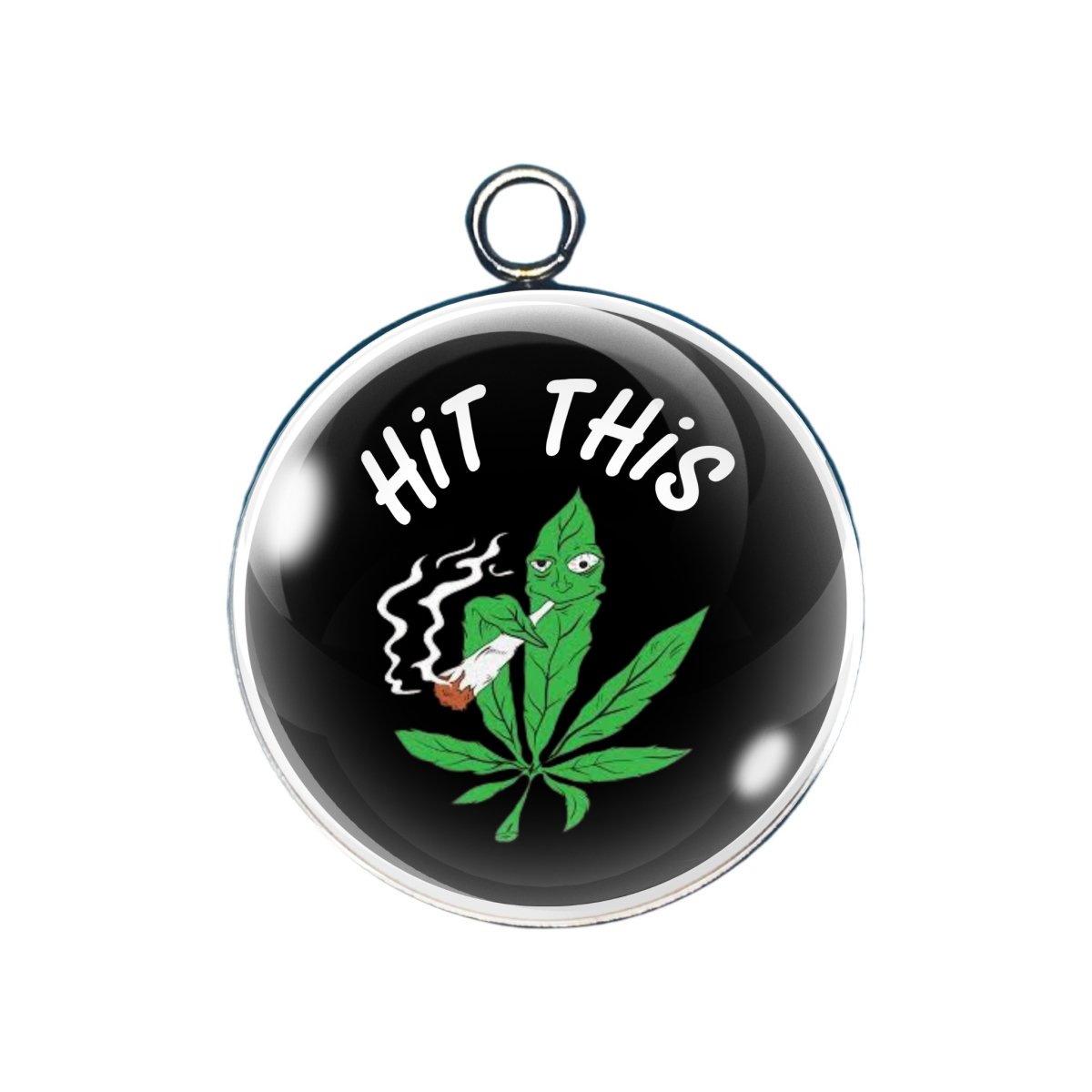 weed glass cabochon charm