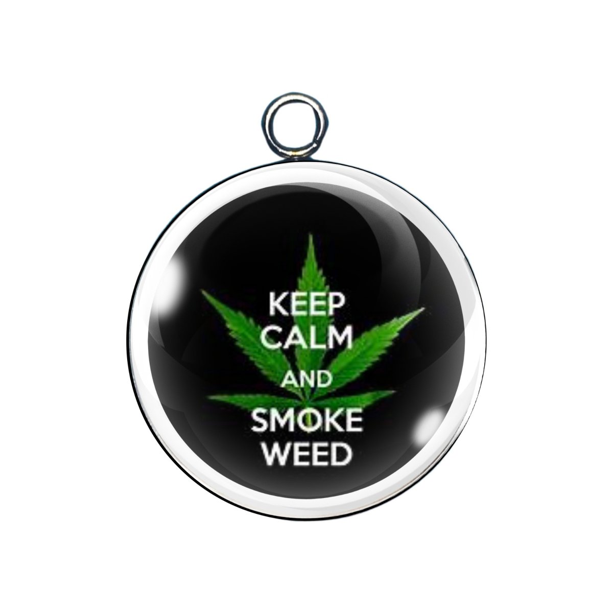 weed glass cabochon charm