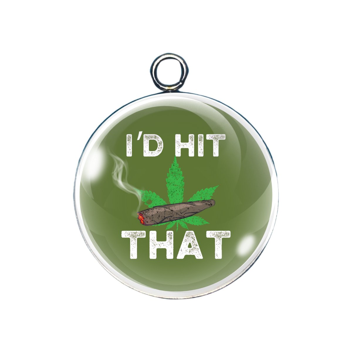 weed glass cabochon charm