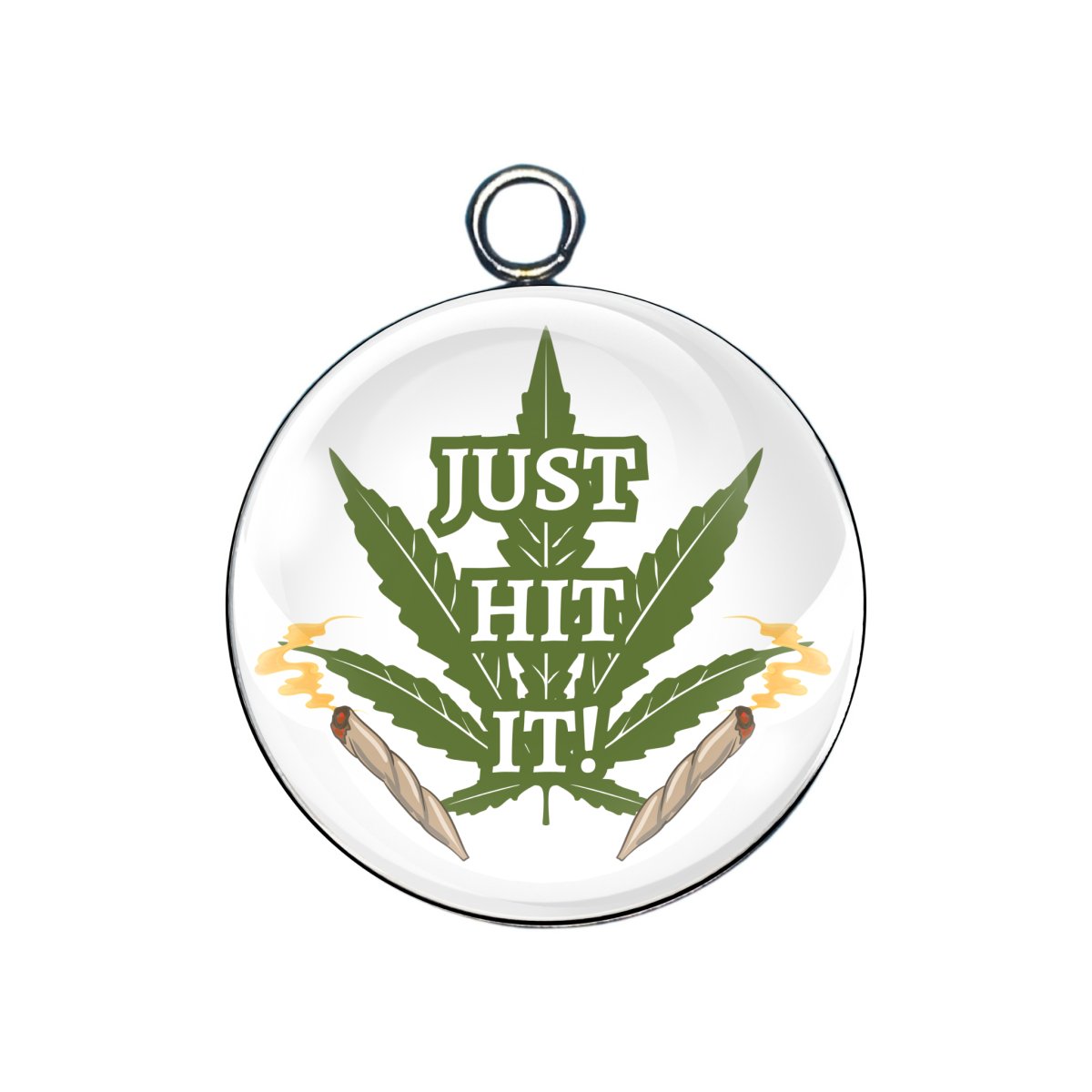 weed glass cabochon charm