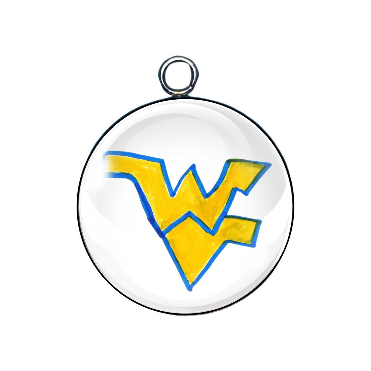 West Virgina Mountaineer Glass cabochon charm