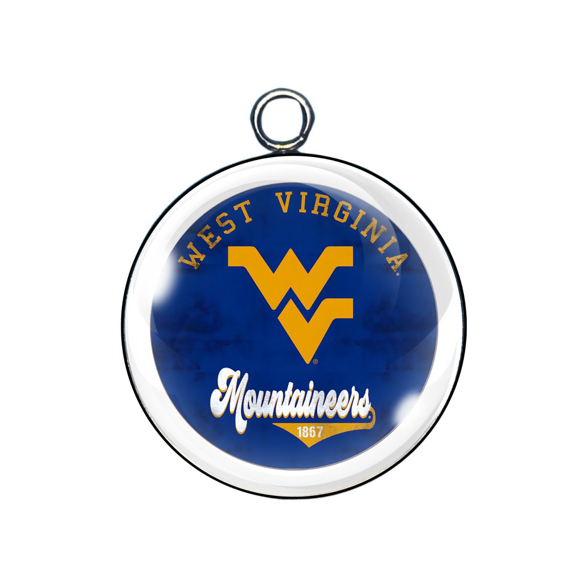 West Virgina Mountaineer Glass cabochon charm