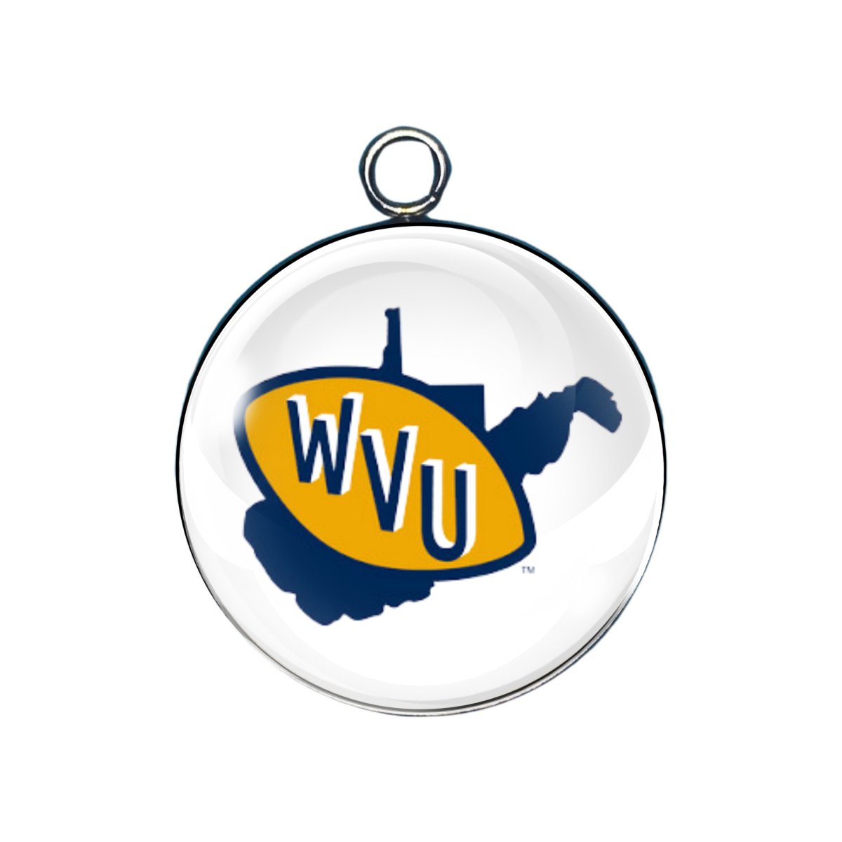 West Virgina Mountaineer Glass cabochon charm