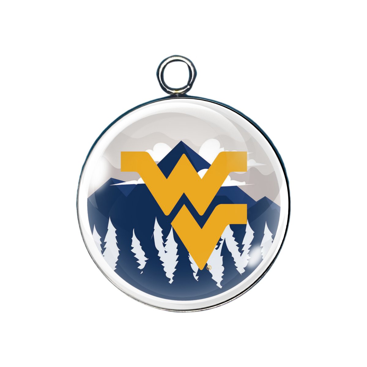 West Virgina Mountaineer Glass cabochon charm