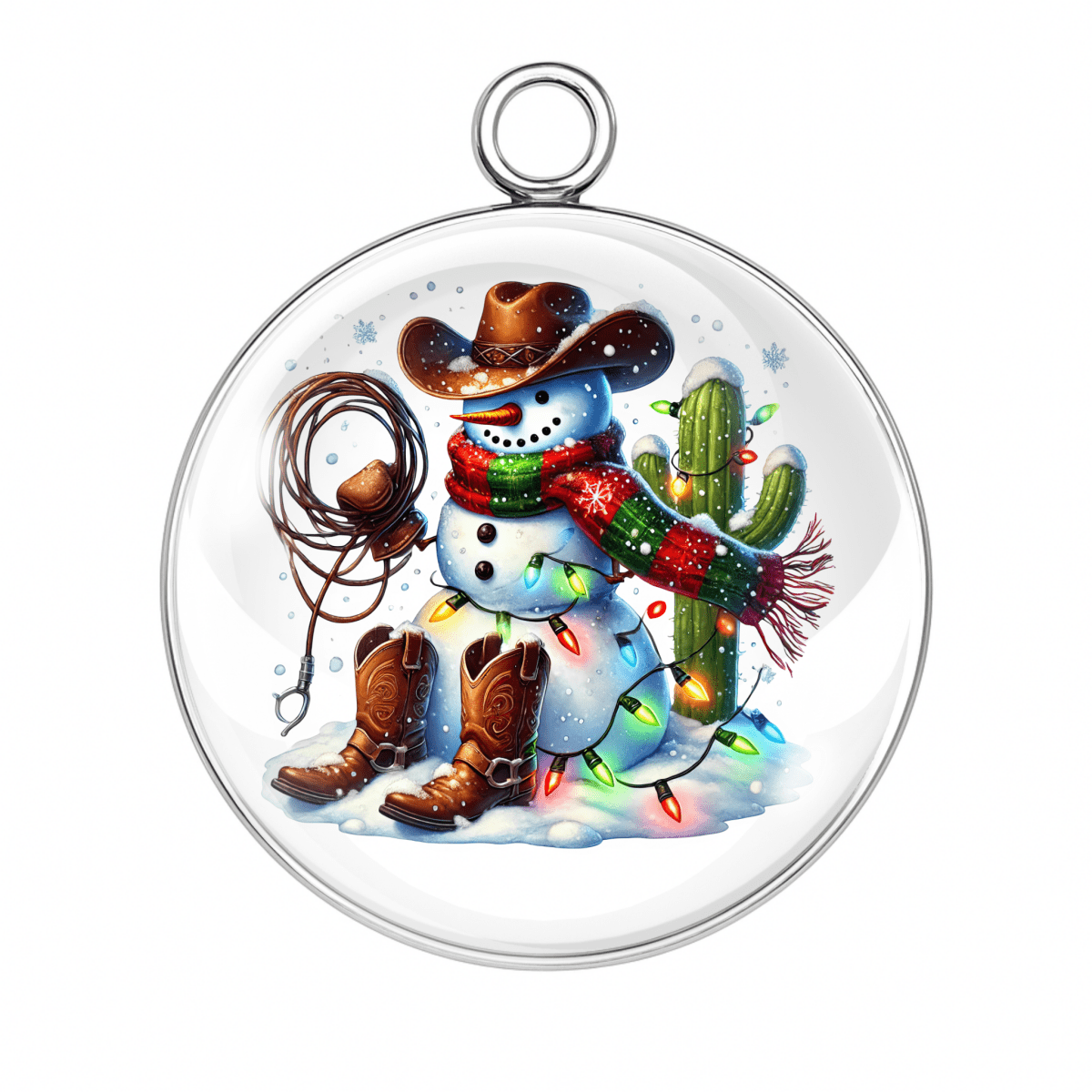 Cowboy snowman charm