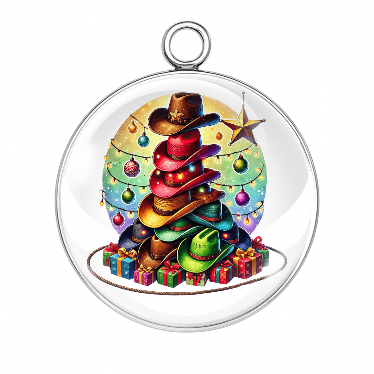 Cowboy hat Christmas tree charm