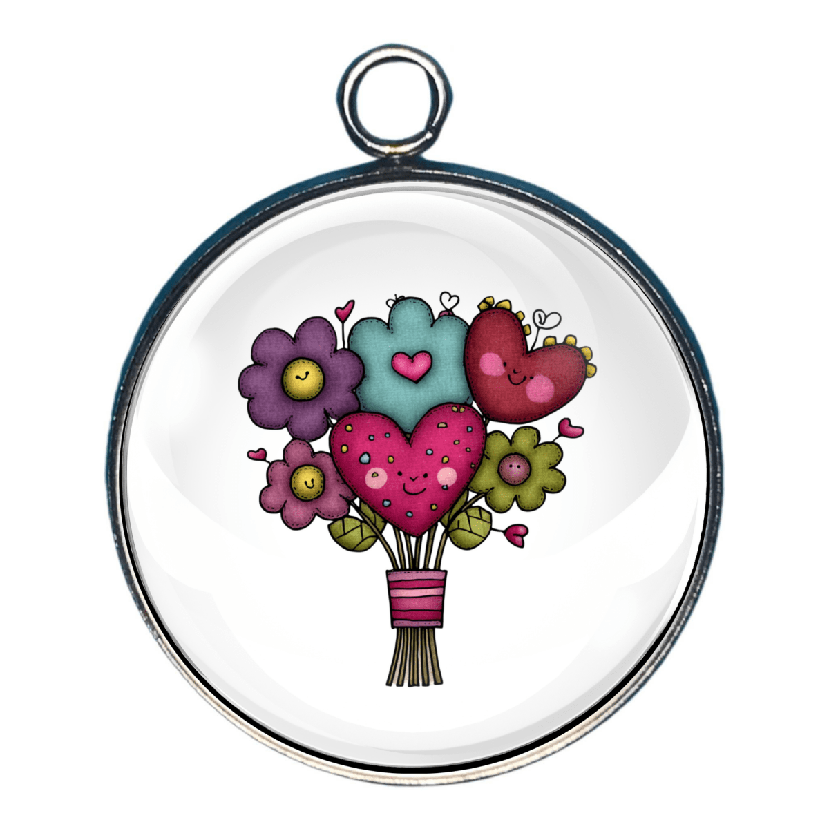 Charm of a Bouquet of colorful flowers in a heart theme
