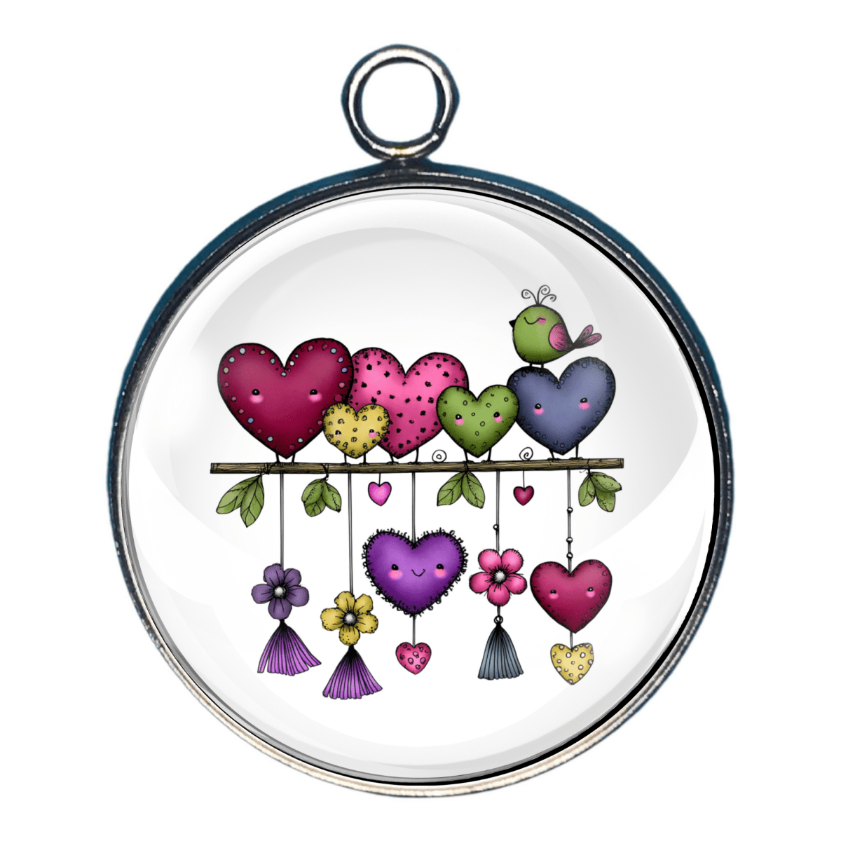 Charm of a hanging hearts and stars decoration