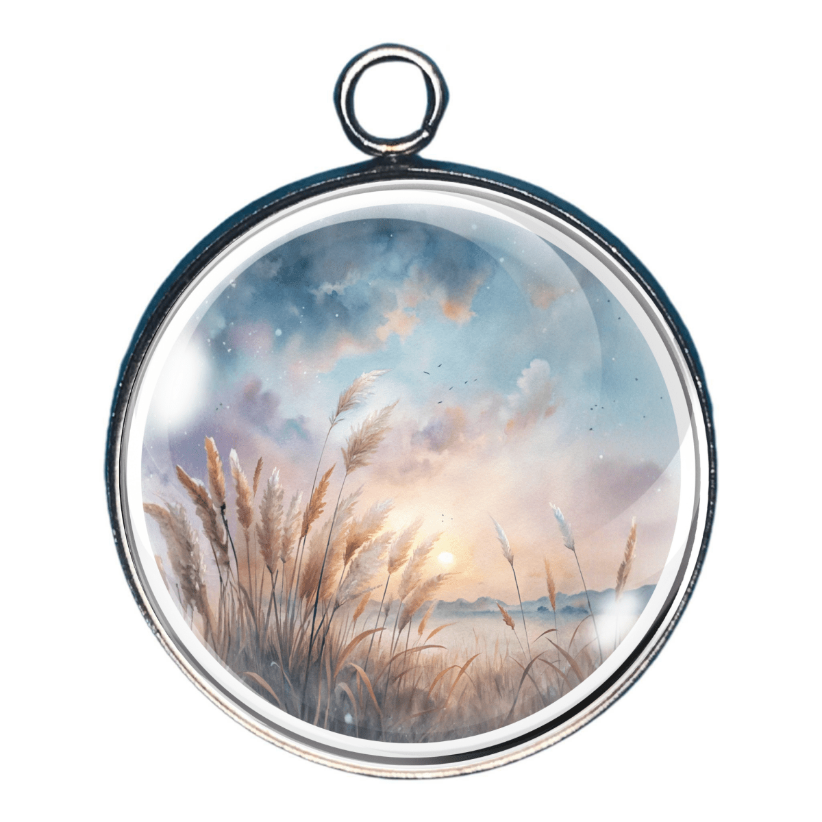 Golden field under pastel sky charm