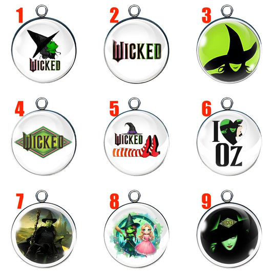 9 wicked glass cabochon charms