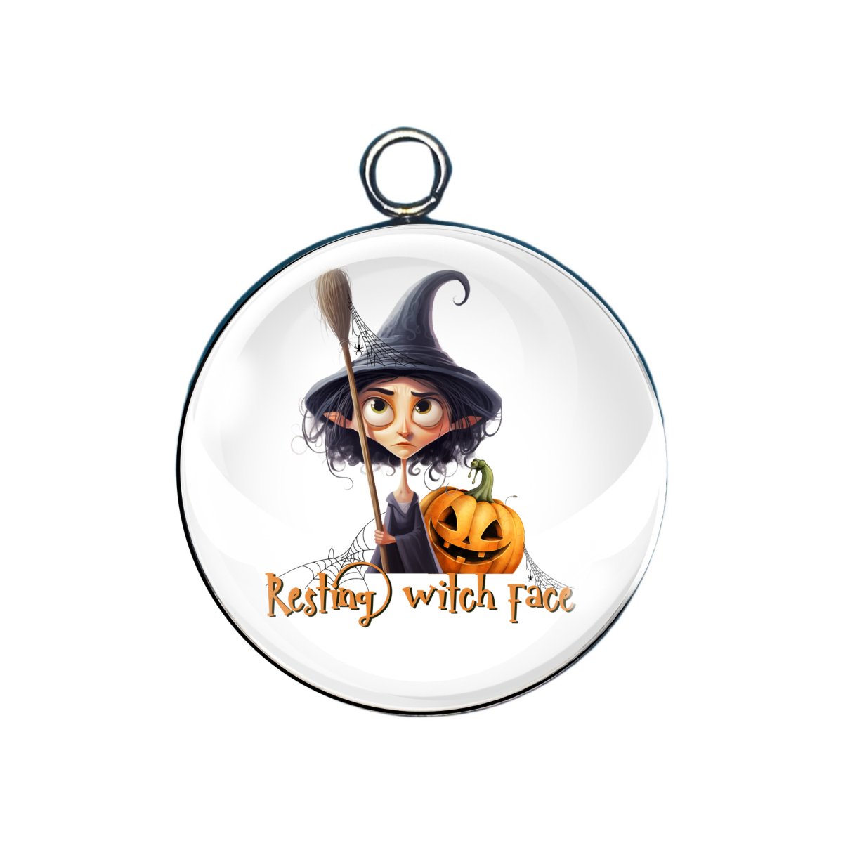 wicked witch glass cabochon charm