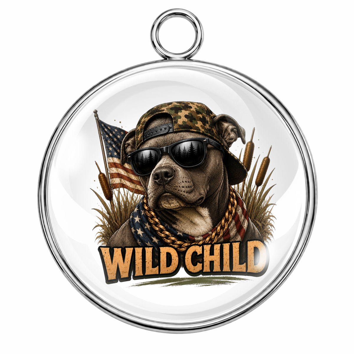 Wild Child Glass Cabochon Charms – Funny Bigfoot, Alien, Eagle, Raccoon, Pit Bull, Highland Cow & Duck Designs