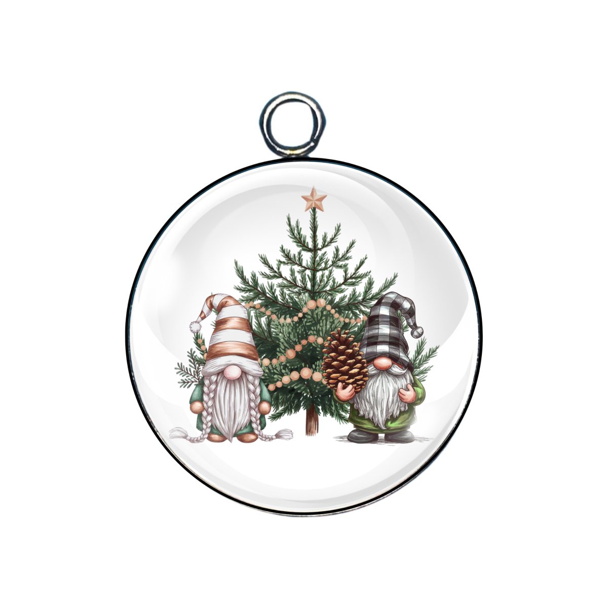 winter wonderland scene glass cabochon charm